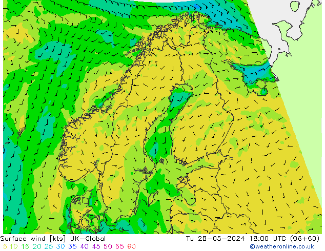 wiatr 10 m UK-Global wto. 28.05.2024 18 UTC