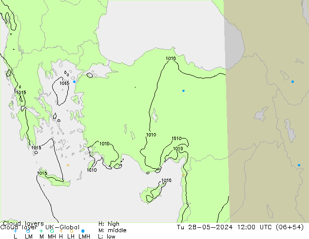 Cloud layer UK-Global вт 28.05.2024 12 UTC