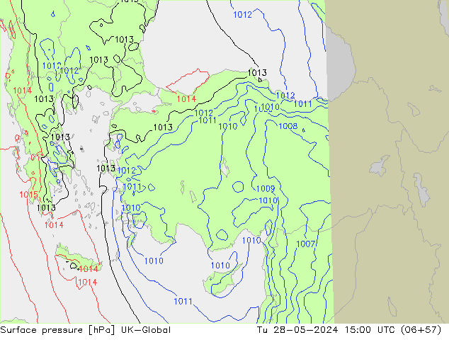 Pressione al suolo UK-Global mar 28.05.2024 15 UTC