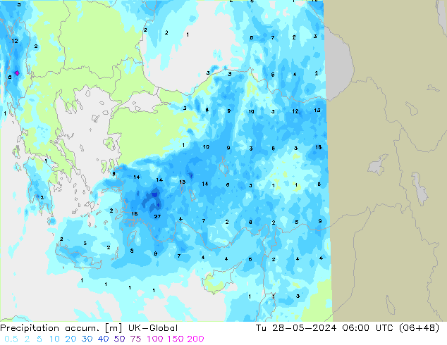 Precipitation accum. UK-Global Ter 28.05.2024 06 UTC