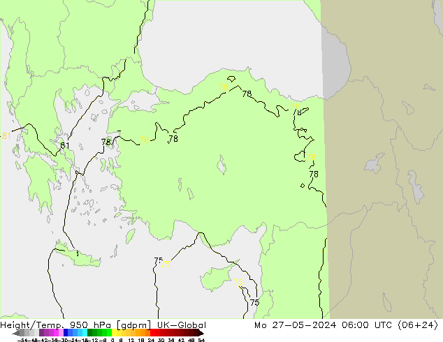 Height/Temp. 950 hPa UK-Global  27.05.2024 06 UTC
