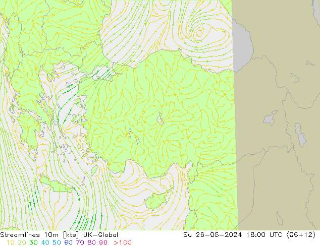 Streamlines 10m UK-Global Su 26.05.2024 18 UTC