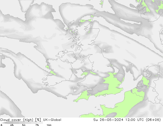 Nubes altas UK-Global dom 26.05.2024 12 UTC