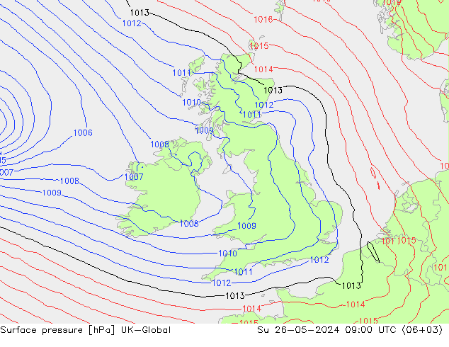 приземное давление UK-Global Вс 26.05.2024 09 UTC