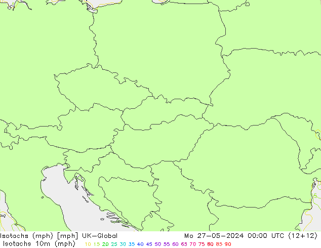 Eşrüzgar Hızları mph UK-Global Pzt 27.05.2024 00 UTC