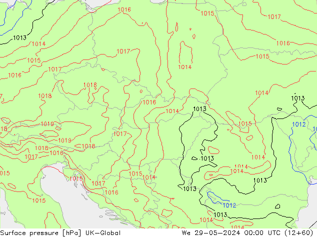 Luchtdruk (Grond) UK-Global wo 29.05.2024 00 UTC