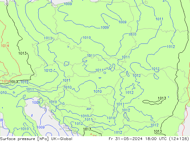 приземное давление UK-Global пт 31.05.2024 18 UTC