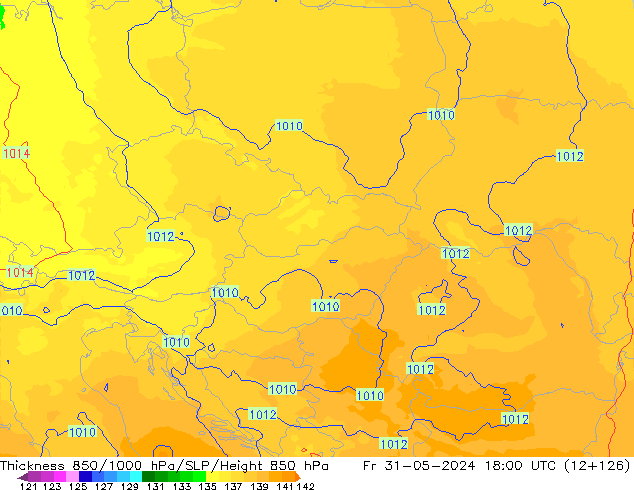 Thck 850-1000 hPa UK-Global ven 31.05.2024 18 UTC