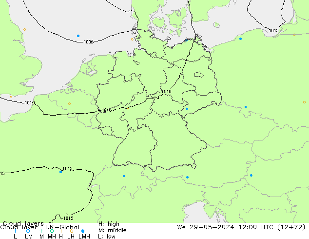 Cloud layer UK-Global mer 29.05.2024 12 UTC