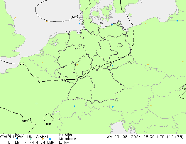 Cloud layer UK-Global Çar 29.05.2024 18 UTC