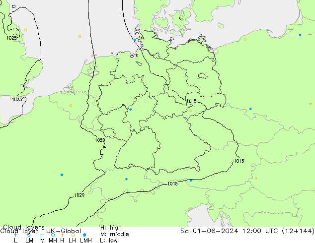 Wolkenschichten UK-Global Sa 01.06.2024 12 UTC