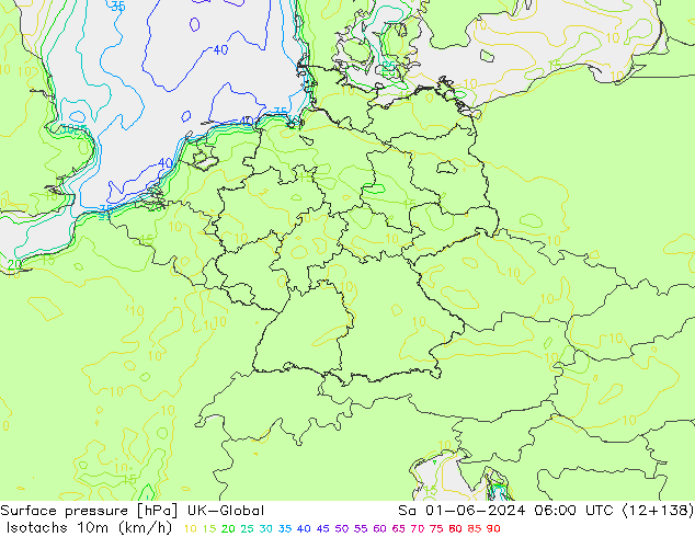 Isotaca (kph) UK-Global sáb 01.06.2024 06 UTC