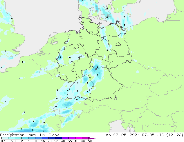 Niederschlag UK-Global Mo 27.05.2024 08 UTC