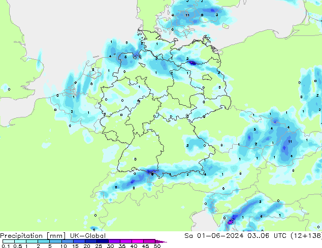 Precipitation UK-Global Sa 01.06.2024 06 UTC