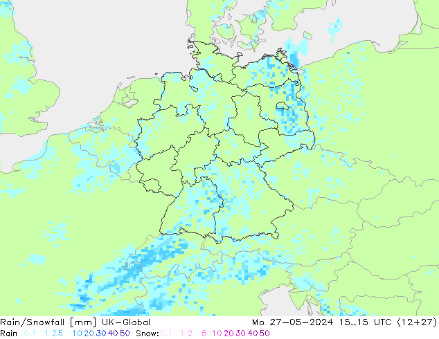 Rain/Snowfall UK-Global Seg 27.05.2024 15 UTC