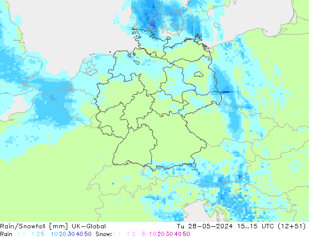Rain/Snowfall UK-Global mar 28.05.2024 15 UTC