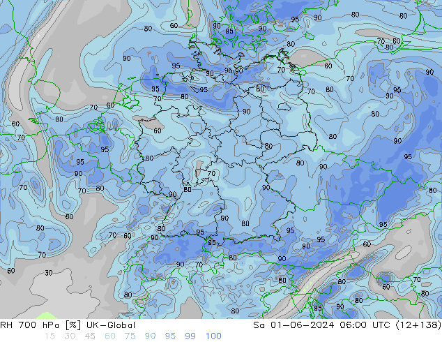 RH 700 hPa UK-Global Sa 01.06.2024 06 UTC