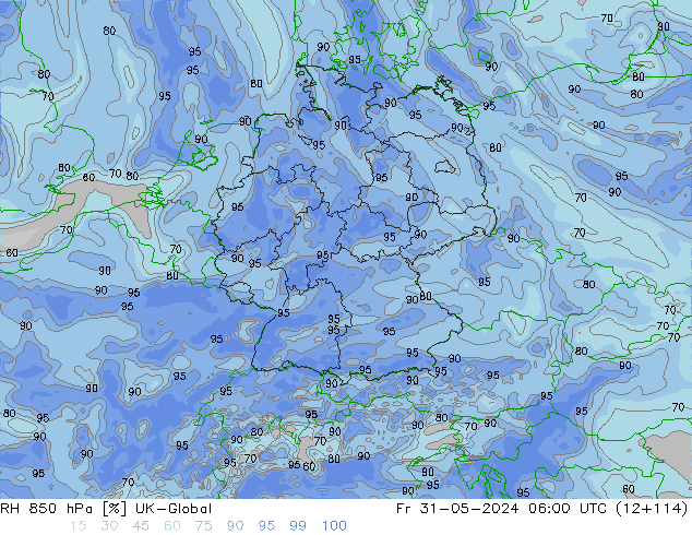 850 hPa Nispi Nem UK-Global Cu 31.05.2024 06 UTC