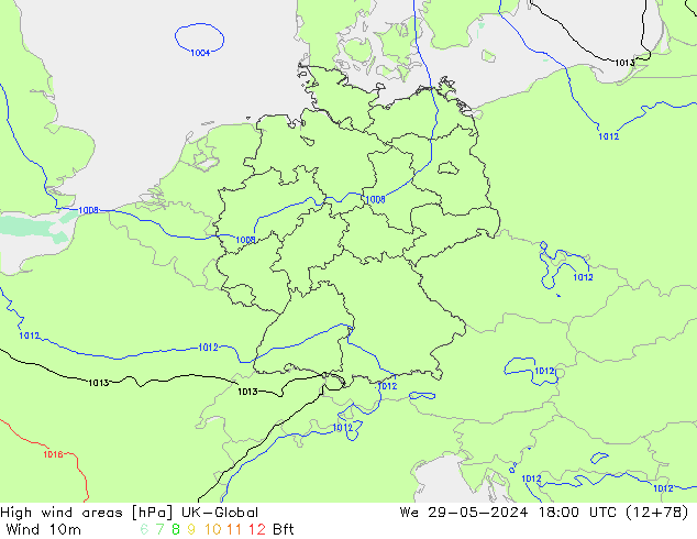 Izotacha UK-Global śro. 29.05.2024 18 UTC