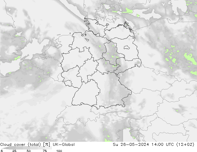 Wolken (gesamt) UK-Global So 26.05.2024 14 UTC