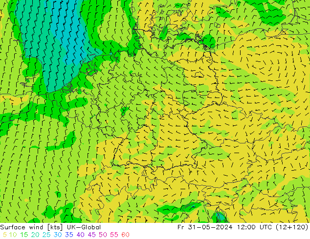 Vento 10 m UK-Global Sex 31.05.2024 12 UTC