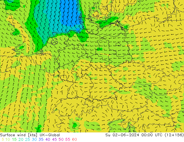ветер 10 m UK-Global Вс 02.06.2024 00 UTC