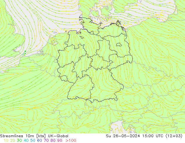 风 10m UK-Global 星期日 26.05.2024 15 UTC