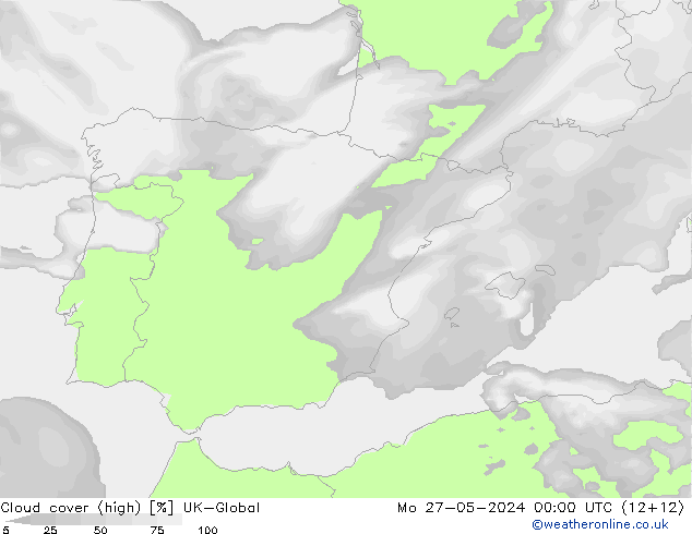 Nuages (élevé) UK-Global lun 27.05.2024 00 UTC