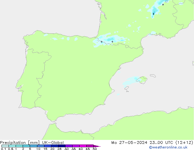 Precipitación UK-Global lun 27.05.2024 00 UTC
