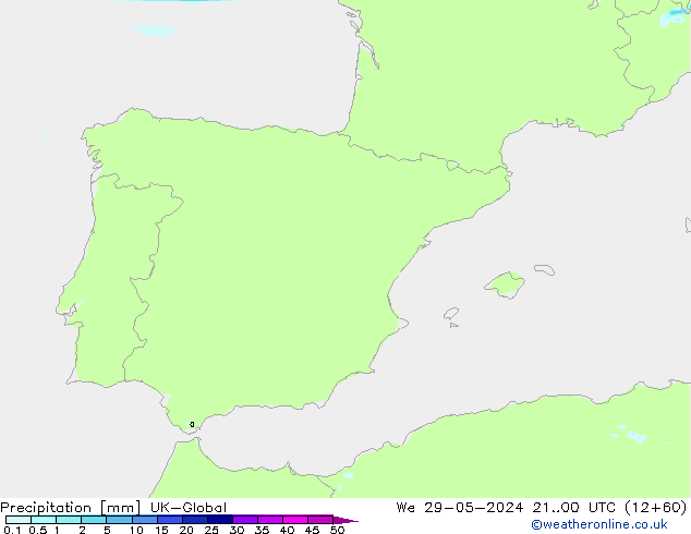 Precipitation UK-Global We 29.05.2024 00 UTC