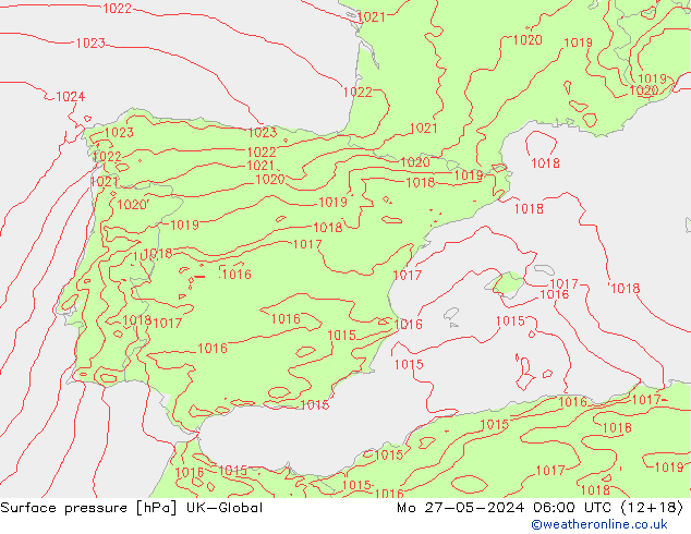 Yer basıncı UK-Global Pzt 27.05.2024 06 UTC