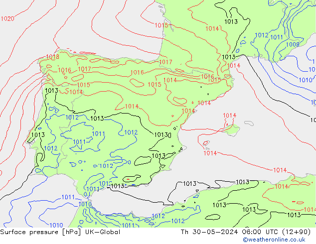 pression de l'air UK-Global jeu 30.05.2024 06 UTC