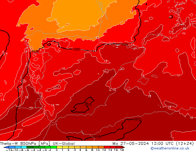 Theta-W 850hPa UK-Global Seg 27.05.2024 12 UTC