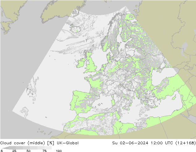 Cloud cover (middle) UK-Global Su 02.06.2024 12 UTC