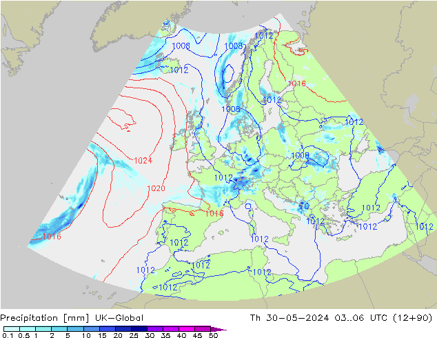 Précipitation UK-Global jeu 30.05.2024 06 UTC