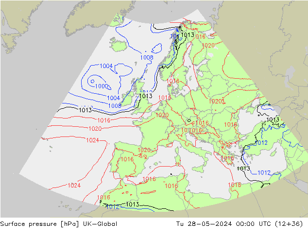 Yer basıncı UK-Global Sa 28.05.2024 00 UTC