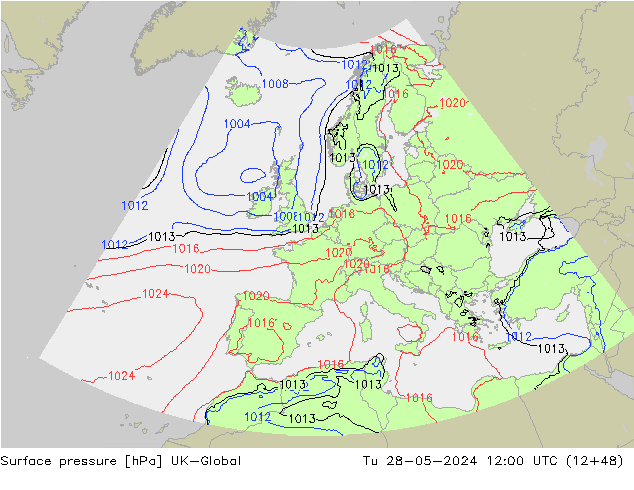 Luchtdruk (Grond) UK-Global di 28.05.2024 12 UTC
