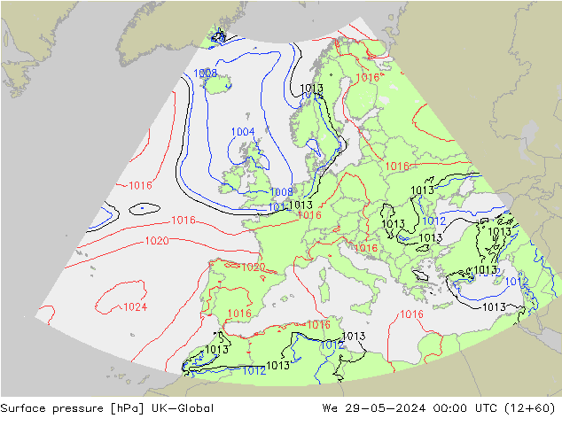 Yer basıncı UK-Global Çar 29.05.2024 00 UTC