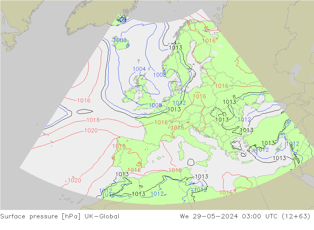 Luchtdruk (Grond) UK-Global wo 29.05.2024 03 UTC