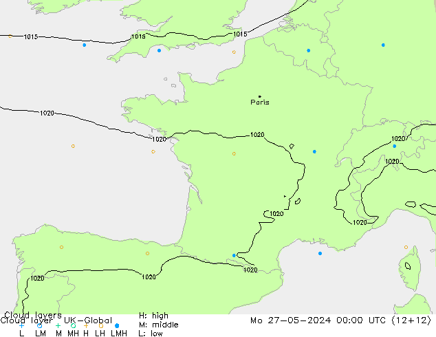 Cloud layer UK-Global  27.05.2024 00 UTC