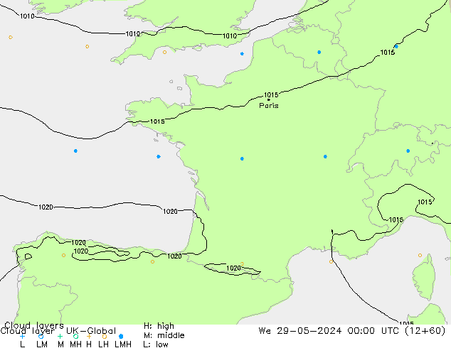 Cloud layer UK-Global We 29.05.2024 00 UTC