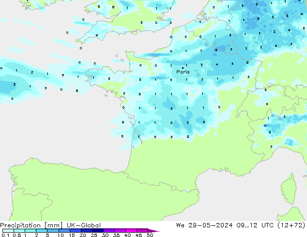 precipitação UK-Global Qua 29.05.2024 12 UTC