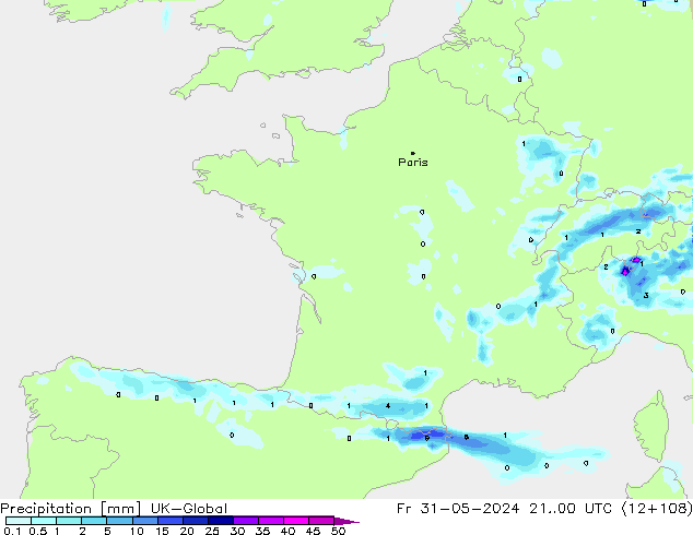 Yağış UK-Global Cu 31.05.2024 00 UTC