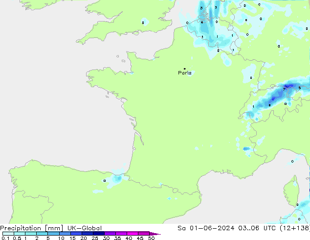 Srážky UK-Global So 01.06.2024 06 UTC