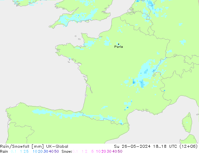 Regen/Schneefall UK-Global So 26.05.2024 18 UTC