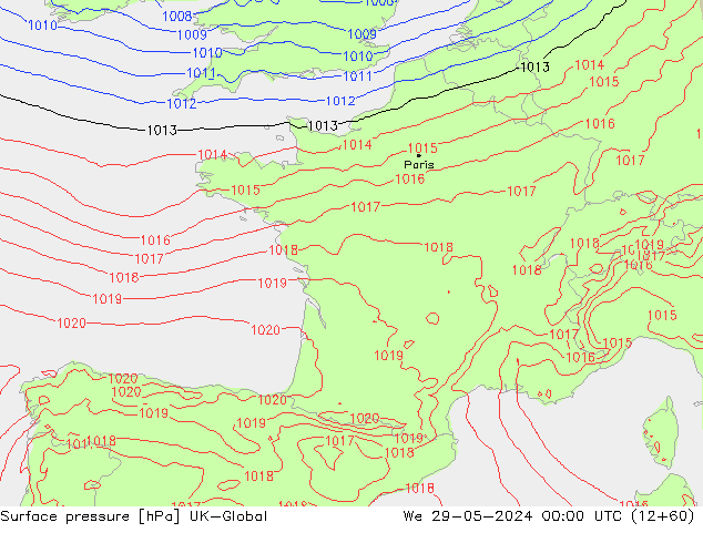 Yer basıncı UK-Global Çar 29.05.2024 00 UTC