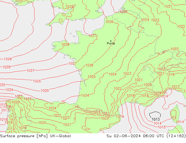 приземное давление UK-Global Вс 02.06.2024 06 UTC