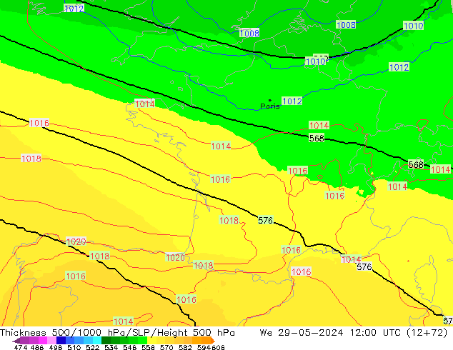 Thck 500-1000гПа UK-Global ср 29.05.2024 12 UTC