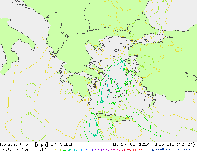 Isotachs (mph) UK-Global lun 27.05.2024 12 UTC