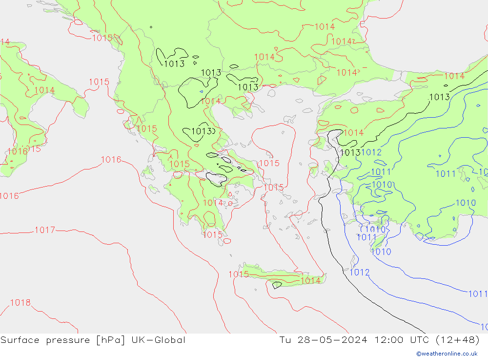 Luchtdruk (Grond) UK-Global di 28.05.2024 12 UTC